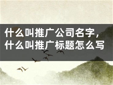 什么叫推廣公司名字，什么叫推廣標(biāo)題怎么寫(xiě)