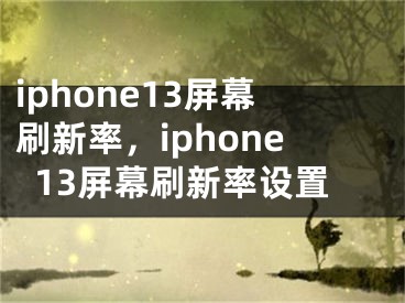 iphone13屏幕刷新率，iphone13屏幕刷新率設(shè)置