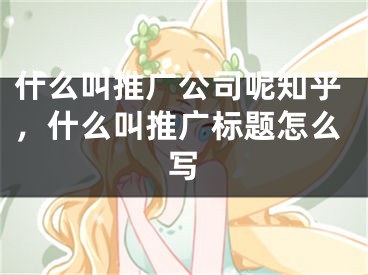 什么叫推廣公司呢知乎，什么叫推廣標(biāo)題怎么寫