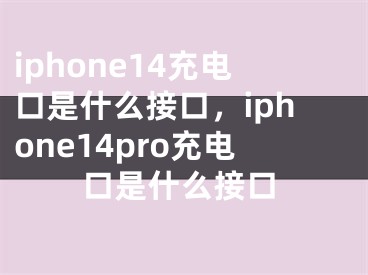 iphone14充電口是什么接口，iphone14pro充電口是什么接口