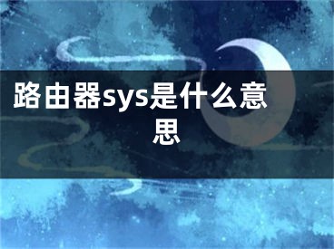 路由器sys是什么意思