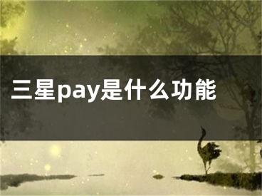 三星pay是什么功能