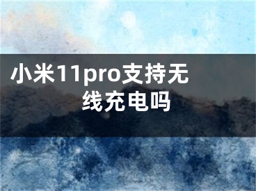 小米11pro支持無線充電嗎