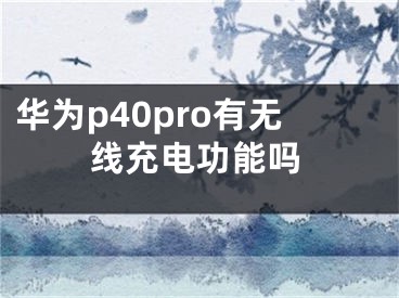 華為p40pro有無線充電功能嗎