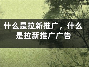 什么是拉新推廣，什么是拉新推廣廣告