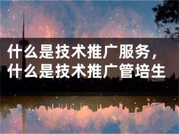 什么是技術(shù)推廣服務(wù)，什么是技術(shù)推廣管培生