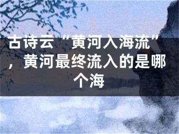 古詩云“黃河入海流”，黃河最終流入的是哪個海