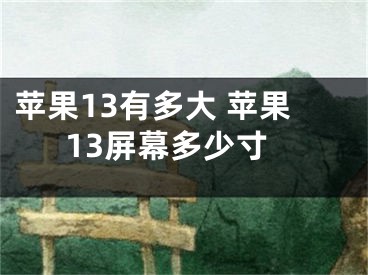 蘋果13有多大 蘋果13屏幕多少寸