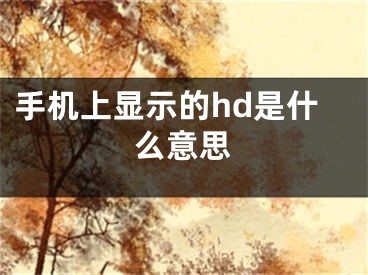 手機(jī)上顯示的hd是什么意思