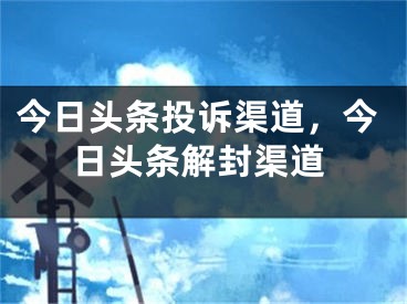 今日頭條投訴渠道，今日頭條解封渠道