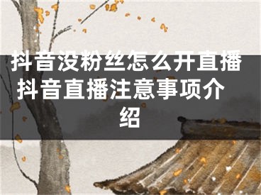 抖音沒粉絲怎么開直播 抖音直播注意事項(xiàng)介紹