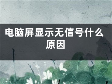 電腦屏顯示無信號什么原因