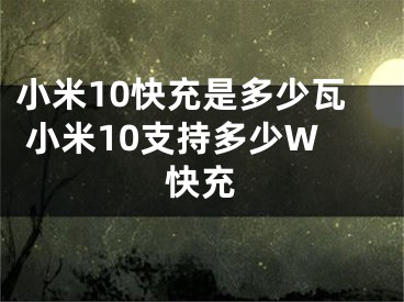 小米10快充是多少瓦 小米10支持多少W快充