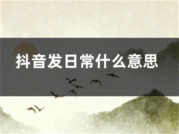 抖音發(fā)日常什么意思