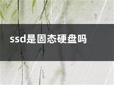 ssd是固態(tài)硬盤嗎