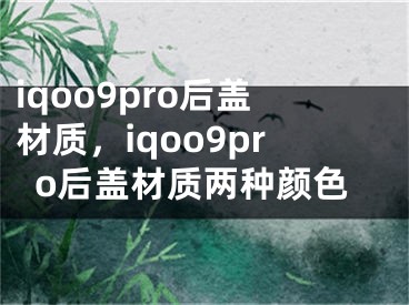 iqoo9pro后蓋材質(zhì)，iqoo9pro后蓋材質(zhì)兩種顏色