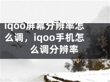 iqoo屏幕分辨率怎么調(diào)，iqoo手機(jī)怎么調(diào)分辨率