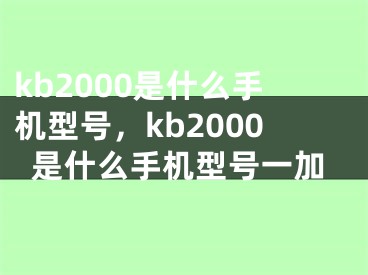 kb2000是什么手機型號，kb2000是什么手機型號一加