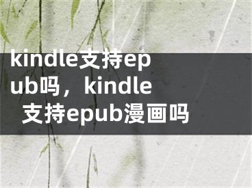 kindle支持epub嗎，kindle支持epub漫畫嗎