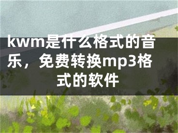 kwm是什么格式的音樂，免費轉(zhuǎn)換mp3格式的軟件