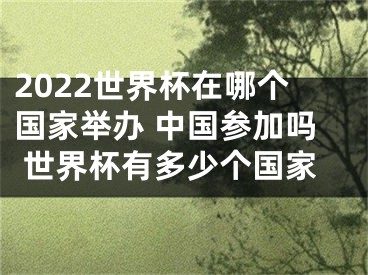 2022世界杯在哪個(gè)國家舉辦 中國參加嗎 世界杯有多少個(gè)國家