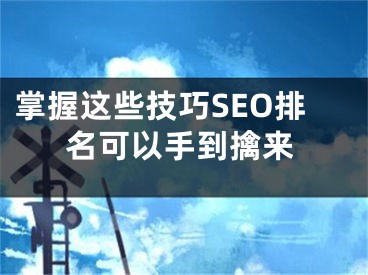 掌握這些技巧SEO排名可以手到擒來