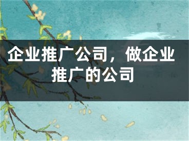 企業(yè)推廣公司，做企業(yè)推廣的公司