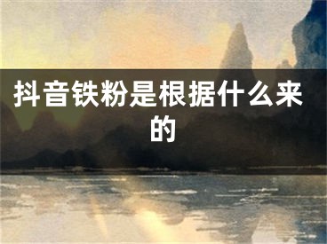 抖音鐵粉是根據(jù)什么來的