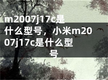 m2007j17c是什么型號(hào)，小米m2007j17c是什么型號(hào)