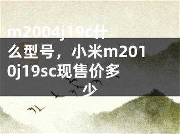 m2004j19c什么型號(hào)，小米m2010j19sc現(xiàn)售價(jià)多少