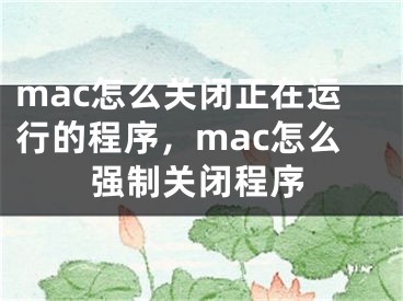 mac怎么關閉正在運行的程序，mac怎么強制關閉程序