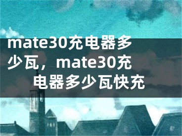 mate30充電器多少瓦，mate30充電器多少瓦快充