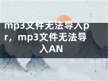 mp3文件無(wú)法導(dǎo)入pr，mp3文件無(wú)法導(dǎo)入AN