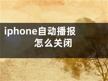 iphone自動(dòng)播報(bào)怎么關(guān)閉