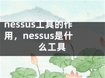 nessus工具的作用，nessus是什么工具