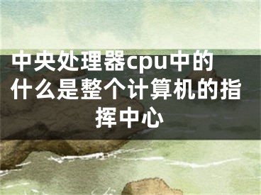 中央處理器cpu中的什么是整個計算機的指揮中心