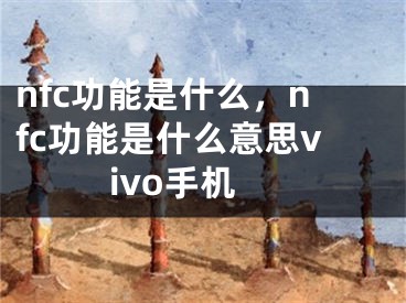 nfc功能是什么，nfc功能是什么意思vivo手機(jī)