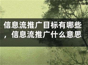 信息流推廣目標(biāo)有哪些，信息流推廣什么意思