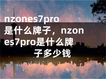 nzones7pro是什么牌子，nzones7pro是什么牌子多少錢(qián)