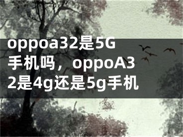 oppoa32是5G手機(jī)嗎，oppoA32是4g還是5g手機(jī)