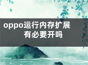 oppo運(yùn)行內(nèi)存擴(kuò)展有必要開(kāi)嗎