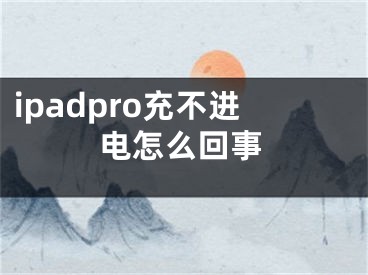 ipadpro充不進電怎么回事