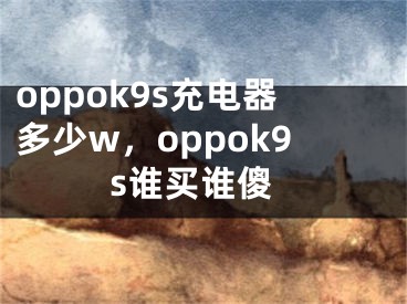 oppok9s充電器多少w，oppok9s誰買誰傻