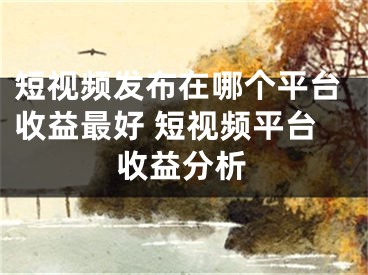 短視頻發(fā)布在哪個(gè)平臺(tái)收益最好 短視頻平臺(tái)收益分析