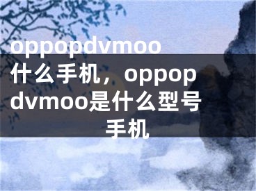 oppopdvmoo什么手機(jī)，oppopdvmoo是什么型號(hào)手機(jī)