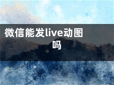 微信能發(fā)live動(dòng)圖嗎