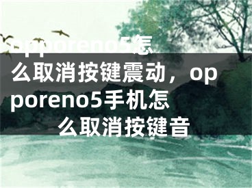 opporeno5怎么取消按鍵震動(dòng)，opporeno5手機(jī)怎么取消按鍵音