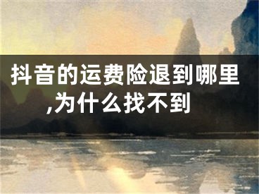 抖音的運費險退到哪里,為什么找不到