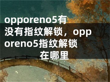 opporeno5有沒(méi)有指紋解鎖，opporeno5指紋解鎖在哪里