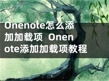 Onenote怎么添加加載項(xiàng)  Onenote添加加載項(xiàng)教程